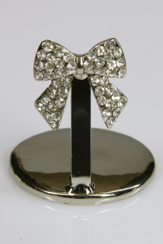 Name Card Holder ' /-Tail Bow' -  Silver - Set of 12