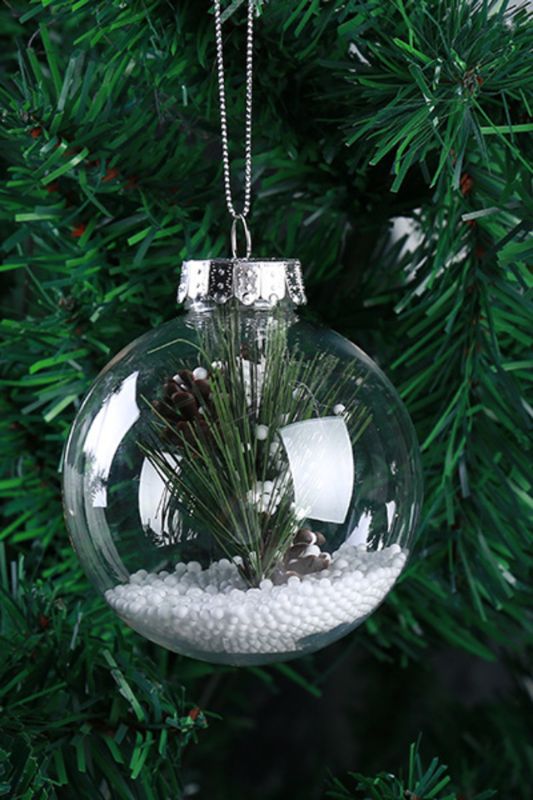 Clear Fillable Christmas Baubles -  Clear - Set of 12