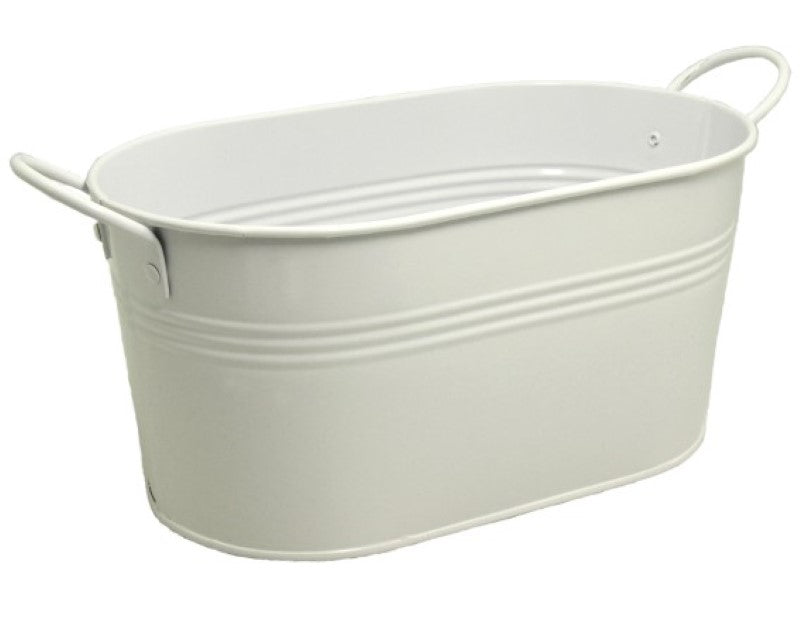 Metal Oval Tin White