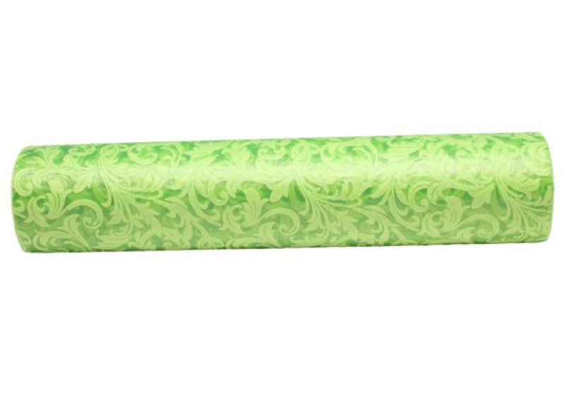 Vibrant green nonwoven floral pattern roll, 50cm x 20m, ideal for DIY projects, gift wrapping, and floral arrangements.