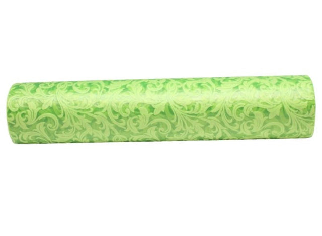 Vibrant green nonwoven floral pattern roll, 50cm x 20m, ideal for DIY projects, gift wrapping, and floral arrangements.