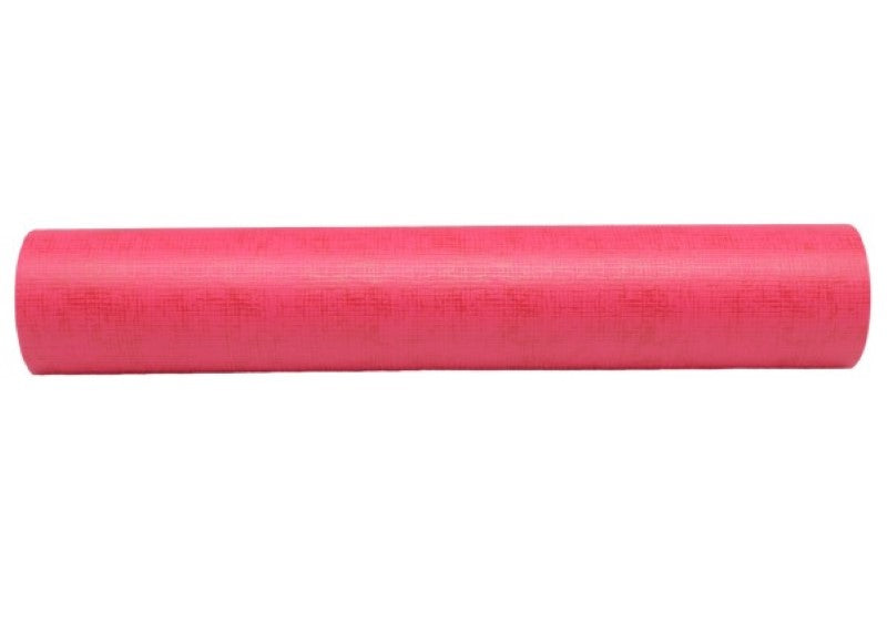 Cerise Linen Patterned Vilene Roll, 50cm x 20m, features vibrant color and texture, perfect for quilting and creative projects.