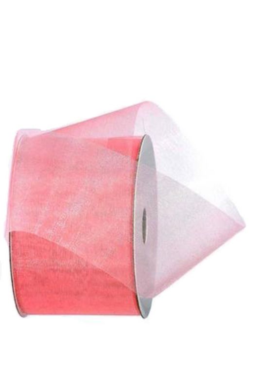 Set of 4 white sheer organza ribbons, 50mm wide, 25 yards long, perfect for gift wrapping and floral arrangements.