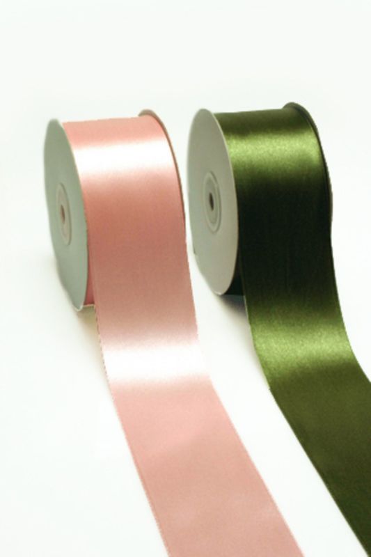 White satin woven edge ribbon set of 2, 50mm x 32.9m, perfect for elegant gift wrapping and crafting projects.