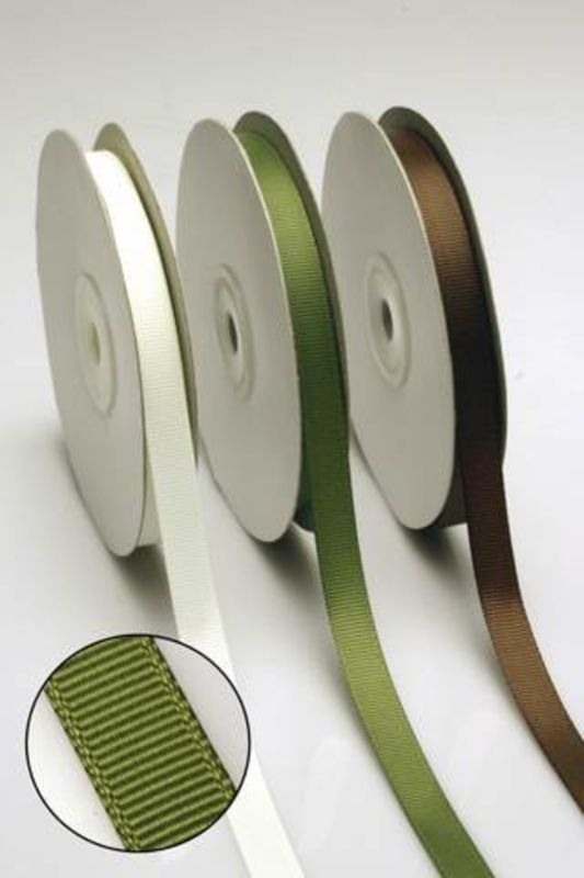 Ribbon - Plain Grosgrain Ribbon -  White - Set of 5