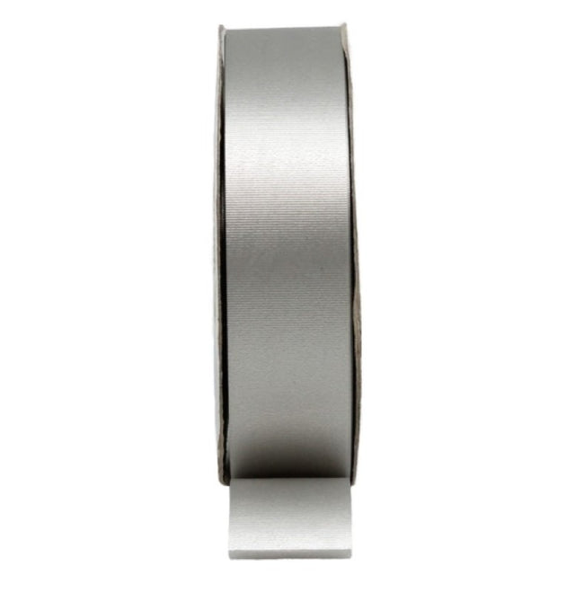 Elegant Ribbon Tear Silver, 30mm wide and 90m long, perfect for gift wrapping and DIY projects with a shimmering finish.