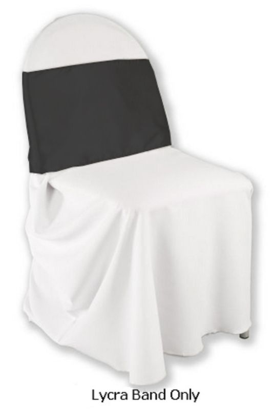 White Lycra chair bands set of 10, designed for easy application and stylish decor for events and gatherings.