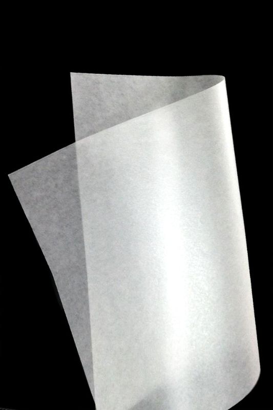 Premium white decorative wrap featuring 20 sheets of tear-resistant, translucent tissue with a wax-like pearl finish.