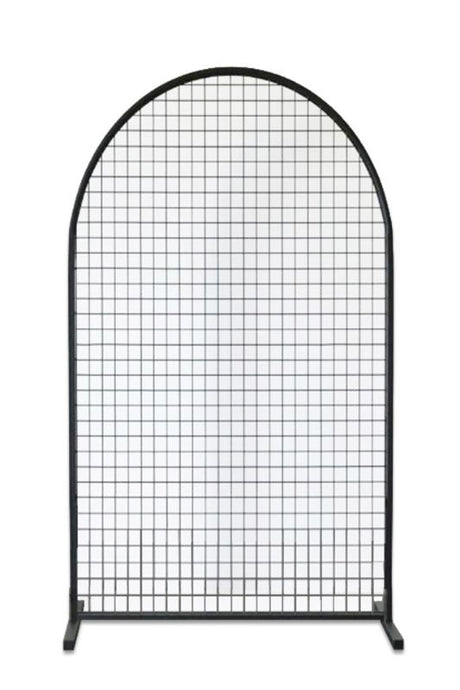 Modern white arch mesh frame backdrop for events, measuring 120x215cm, perfect for stylish decoration and personalization.