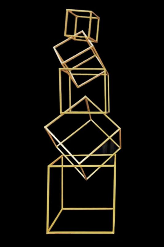 Event Backdrop - S/5 Cube Frames (6x6mm) -  Gold