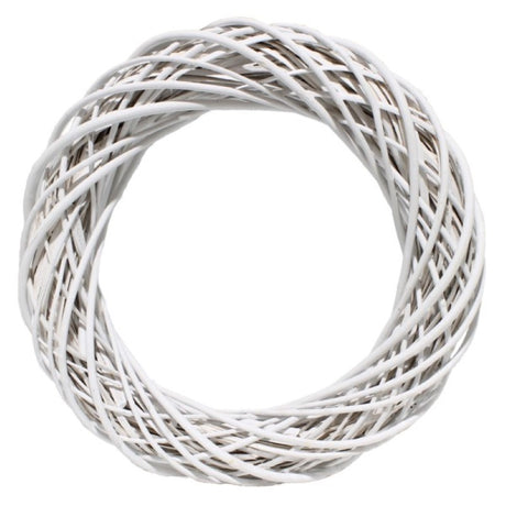 Stunning 50cm White Willow Wreath, enhancing home decor with rustic elegance and versatile seasonal charm.