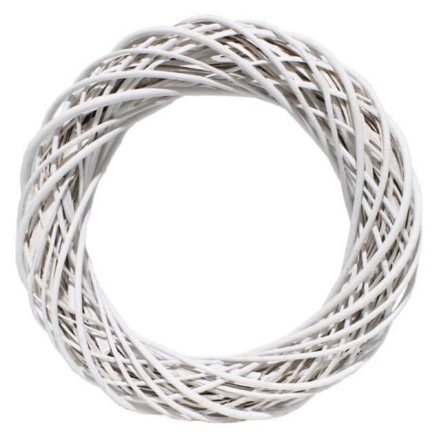 Stunning 50cm White Willow Wreath, enhancing home decor with rustic elegance and versatile seasonal charm.