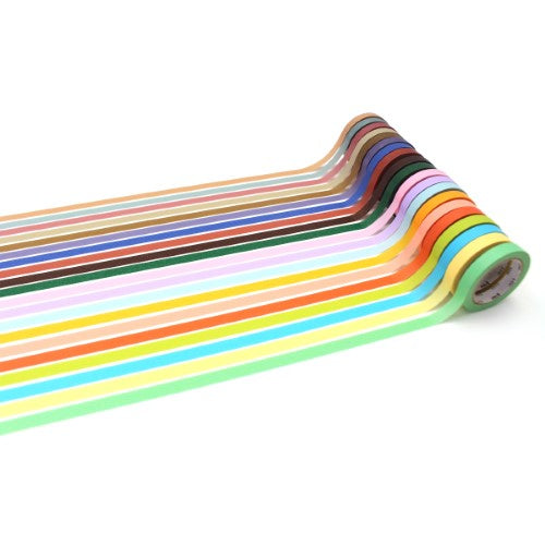 MT Washi Tape 7mm x 7m Light & Muted Colours Set of 20