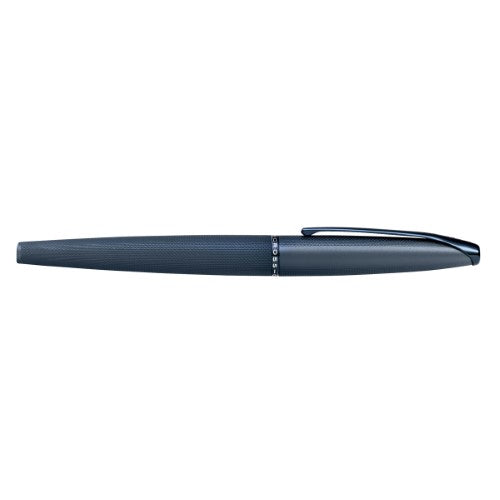Cross ATX Etched Diamond Pattern Dark Blue Fine Nib Fountain Pen