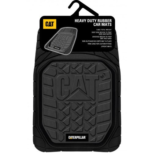 CAT RUBBER FRONT MATS BLACK SET OF 2