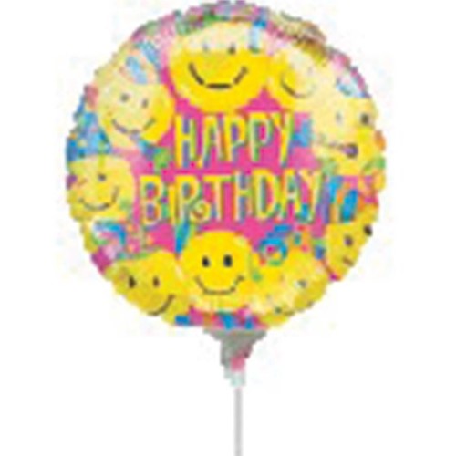 22cm Inflated Happy Birthday Smiles