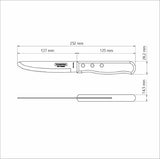 Churrasco Steak Knife Serrated Wide Blade Polywood Red 5", 13cm - Tramontina