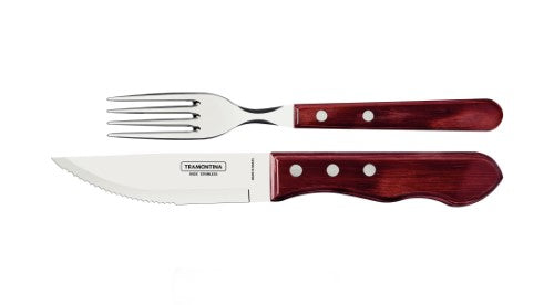 Churrasco Jumbo Steak Cutlery 12 Piece Set  - Red - Tramontina