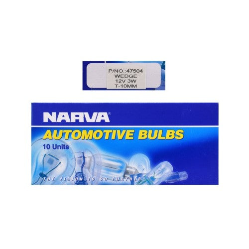 Narva - Globe 12v 3w T-10mm Wedge Pk10