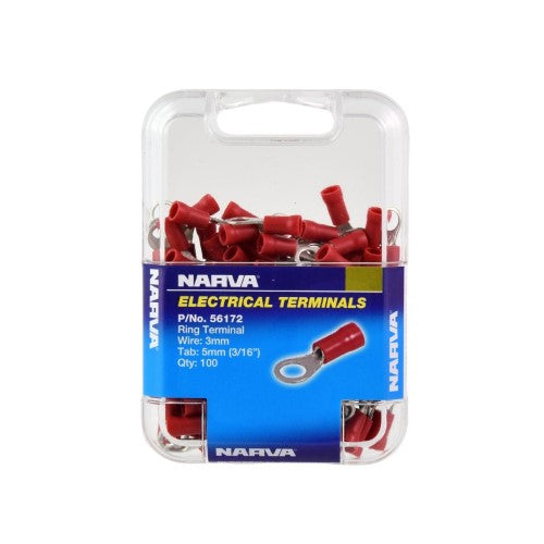 Ring Terminal - 5.0mm (Red - 100 Pack)