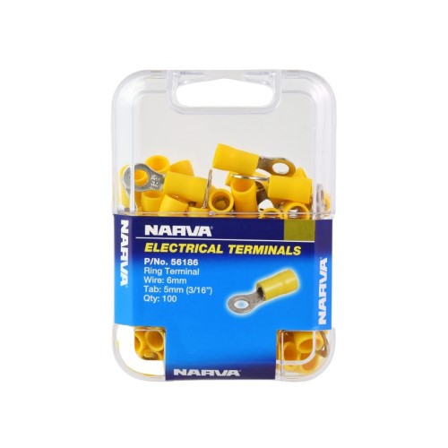 Ring Terminal - 5.0mm (Yellow - 100 Pack)