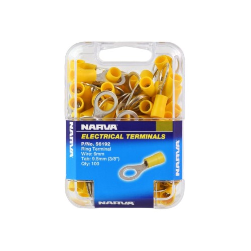 Ring Terminal - 9.5mm (Yellow - 100 Pack)
