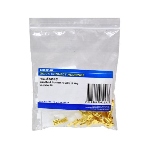 3 Way Male Quick Connector Housing (10 Pack)