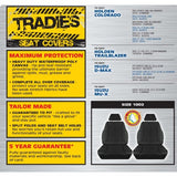 BLACK CANVAS FRONT SEAT COVER PAIR-COLORADO TRAILBLAZER DMAX