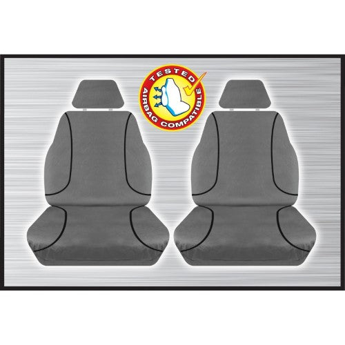 GREY CANVAS FRONT SEAT COVER PAIR - HILUX 07/2015 ONWARD