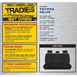 BLACK CANVAS REAR BENCH SEAT COVER - HILUX VARIOUS 05/2005 on