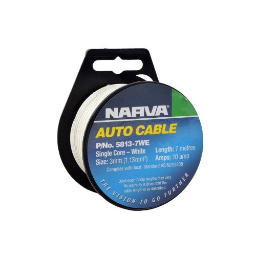 10a 3mm White Single Core Cable (7m)