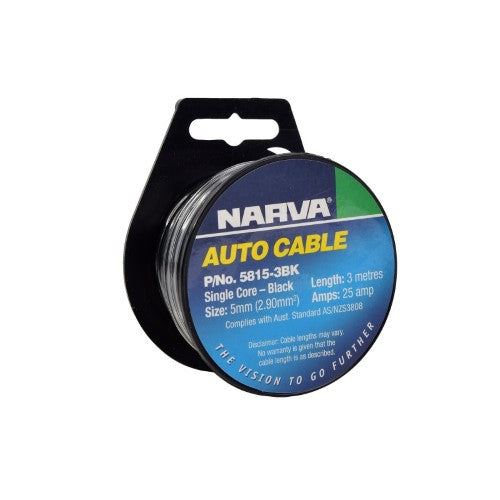 25a 5mm Black Single Core Cable (3m)