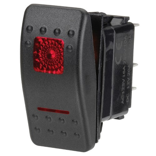 12 Volt Illuminated Off / On Sealed Rocker Switch (Red)