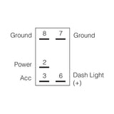 12 Volt Illuminated Off / Momentary (On) Sealed Rocker Switch (Amber)