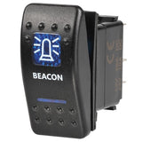 2 Volt Illuminated Off / On Sealed Rocker Switch With 'Beacon' Symbol (Blue)