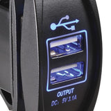 12 / 24v Dual Usb Led Illuminated Socket (Blue)