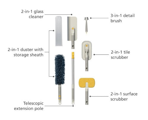 CleanTech Deep Cleaning Set with Extension Pole - Joseph Joseph
