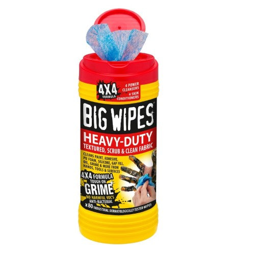 Big Wipes Heavy Duty 4X4 Tub Of 80 -BIG WIPES