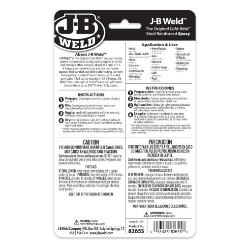 Cold Weld Steel Reinforced Epoxy Twin Tube-JB Weld