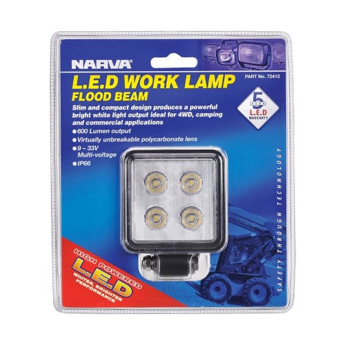 Narva - W/Lamp 9-32v Led 70mm Square 600lm