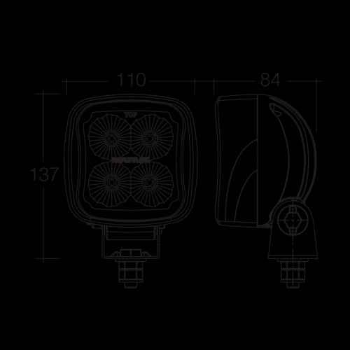 Narva - W/Lamp 9-64v Led Marine Square