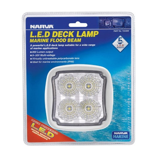 Narva - W/Lamp 9-64v Led Marine Square