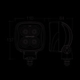 Narva - W/Lamp Led 9-64v Square 1200lm