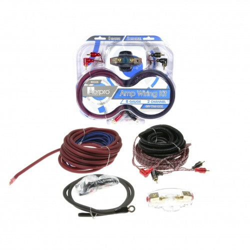 Amp Wiring Kit 2 Ch 8G 450W -AERPRO