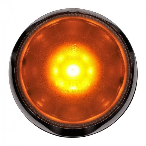 PULSE II LED AMBER WITH CLEAR LENS STROBE FLANGE BASE