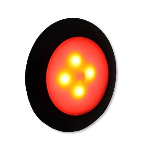 12V 75MM I/LAMP RED/WHITE BLACK HOUSING