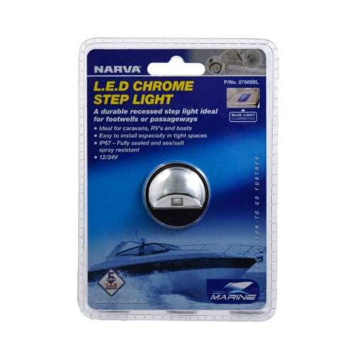 12/24v Chrome Step Light Blue - Narva
