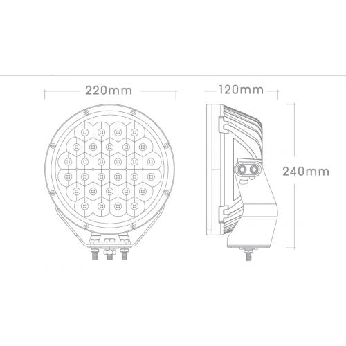 BIG RED - 12/24V 9IN 150W 15000L SINGLE LED DRIVING LIGHT