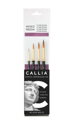 Willow Wolfe Callia Mixed Media Fine Round Brush Set
