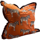 Snugg & Co. Cushion Cover - Zebra Print Cushion Cover - Orange Velvet